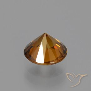 Zircão Laranja Médio Natural 1.60ct, Redondo, VVS-VS
