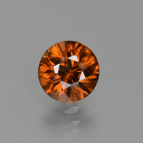 Zircão laranja natural 1,16ct, corte redondo, VVS