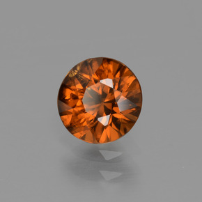 Zircão laranja natural 1,16ct, corte redondo, VVS
