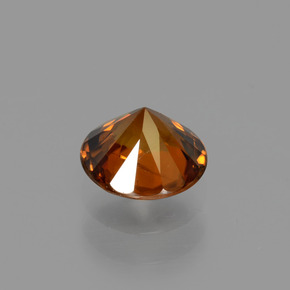 Zircão laranja natural 1,16ct, corte redondo, VVS