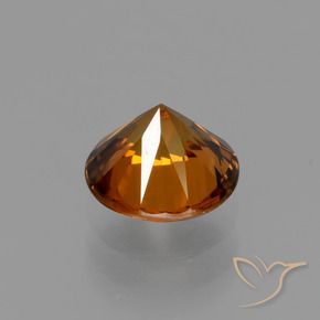 Zircão Laranja Médio Natural 1.65ct, Redondo, VVS-VS