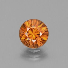 Zircão laranja natural 2,41ct, corte redondo, VVS