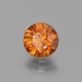 Zircão laranja natural 2,41ct, corte redondo, VVS