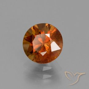Zircão Laranja Profundo Natural 2.12ct, Redondo, VS-SI