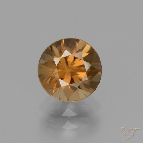 2.15ct Natural Laranja Médio Zircão, Redondo, VVS
