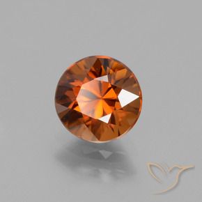 Zircão Laranja amarelado Natural 1.72ct, Redondo, VVS-VS