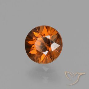 Zircão âmbar laranja Natural 1.19ct, Redondo, VVS-VS