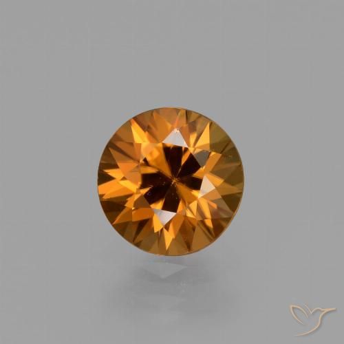 1.46ct Natural Laranja Médio Zircão, Redondo, VVS-VS