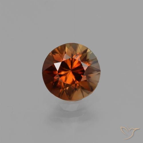 1.19ct Natural Laranja Avermelhado Profundo Zircão, Redondo, VVS-VS