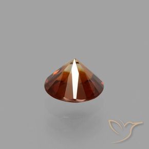 Zircão Laranja Avermelhado Profundo Natural 1.19ct, Redondo, VVS-VS