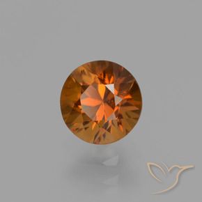 Zircão Laranja médio-escuro Natural 1.38ct, Redondo, VVS-VS