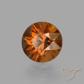 Zircão Laranja escuro Natural 1.54ct, Corte Redondo, VVS-VS
