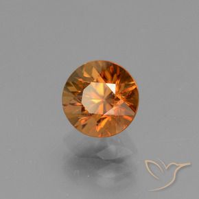 Zircão Laranja amarelado Natural 1.52ct, Redondo, VVS-VS