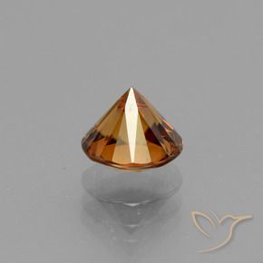 Zircão Laranja amarelado Natural 1.52ct, Redondo, VVS-VS