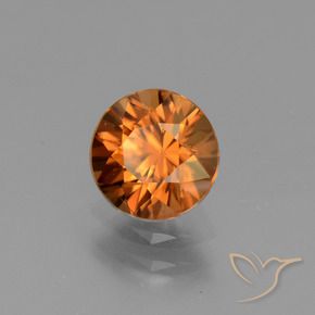Zircão Laranja Profundo Natural 1.59ct, Redondo, VVS-VS