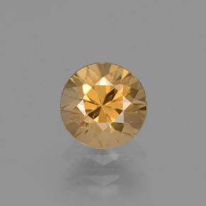Zircão Dourado Natural 1.19ct, Corte Redondo, VVS