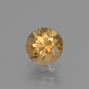 Zircão Dourado Natural 1.19ct, Corte Redondo, VVS