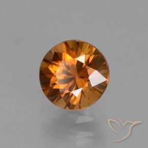 Zircão Laranja médio-escuro Natural 1.75ct, Redondo, VVS