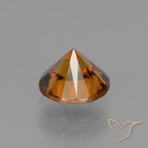 Zircão Laranja médio-escuro Natural 1.75ct, Redondo, VVS