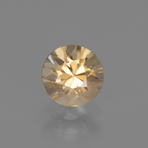 Zircão ouro natural 1,25ct, corte redondo, VVS