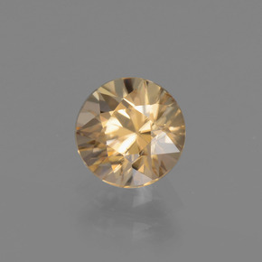 Zircão ouro natural 1,25ct, corte redondo, VVS