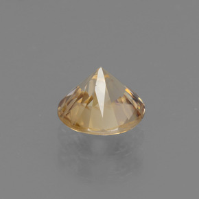 Zircão ouro natural 1,25ct, corte redondo, VVS