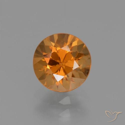 1.66ct Natural Laranja Profundo Zircão, Redondo, VVS-VS