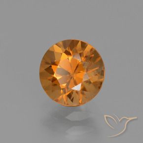 Zircão Laranja Profundo Natural 1.66ct, Redondo, VVS-VS
