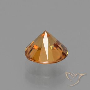 Zircão Laranja Profundo Natural 1.66ct, Redondo, VVS-VS