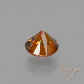 Zircão Laranja Profundo Natural 1.61ct, Redondo, VVS-VS