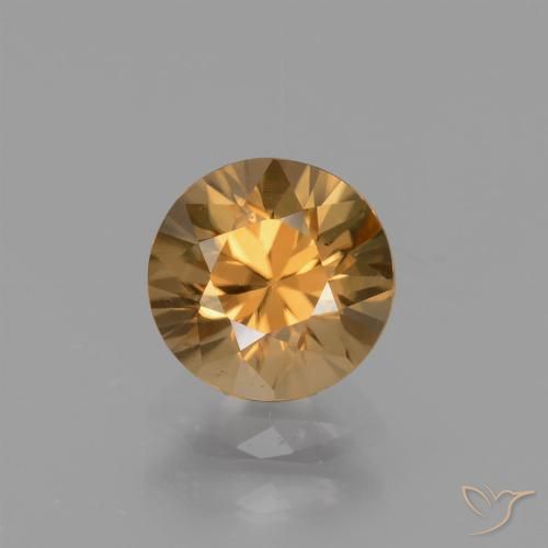 Zircão Pêssego Dourado Natural 1.56ct, Corte Redondo, VVS-VS