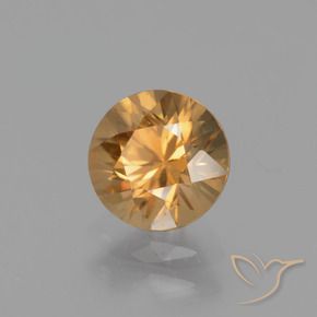 Zircão Pêssego Dourado Natural 1.56ct, Corte Redondo, VVS-VS