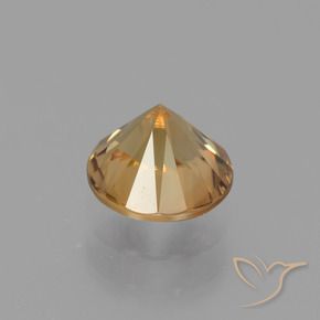 Zircão Pêssego Dourado Natural 1.56ct, Corte Redondo, VVS-VS