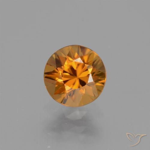1.10ct Natural laranja marrom Zircão, Redondo, VVS-VS