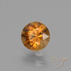 Zircão laranja marrom Natural 1.10ct, Redondo, VVS-VS