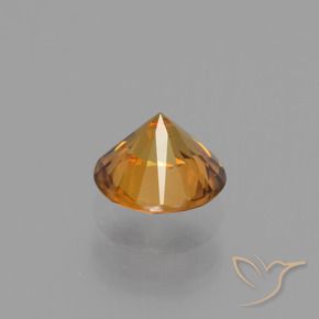 Zircão laranja marrom Natural 1.10ct, Redondo, VVS-VS