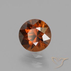 Zircão laranja avermelhado Natural 1.56ct, Redondo, VVS-VS