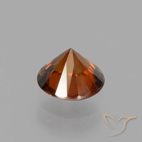 Zircão laranja avermelhado Natural 1.56ct, Redondo, VVS-VS