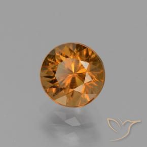 Zircão Laranja acastanhado Natural 1.68ct, Redondo, VVS-VS