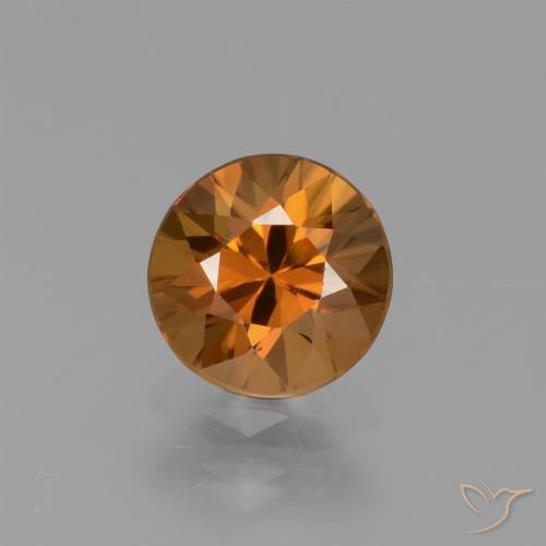 1.43ct Natural terra laranja Zircão, Redondo, VVS-VS