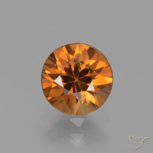 1.57ct Natural Laranja acastanhado Zircão, Redondo, VS
