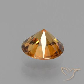 Zircão Laranja acastanhado Natural 1.57ct, Redondo, VS