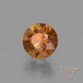 Zircão Laranja acastanhado Natural 1.77ct, Redondo, VVS-VS