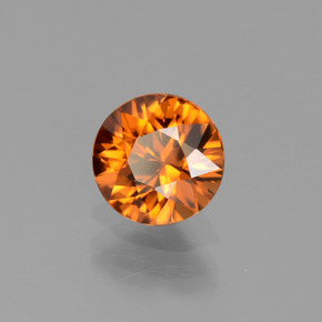 Zircão laranja natural 1,41ct, corte redondo, VVS-VS