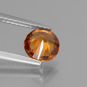 Zircão laranja natural 1,41ct, corte redondo, VVS-VS