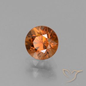 Zircão Laranja Profundo Natural 1.60ct, Redondo, VVS-VS