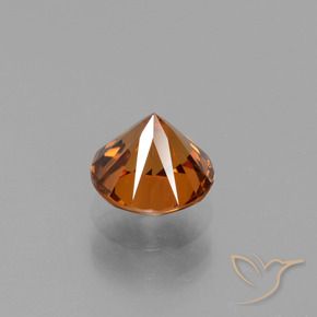 Zircão Laranja Profundo Natural 1.60ct, Redondo, VVS-VS