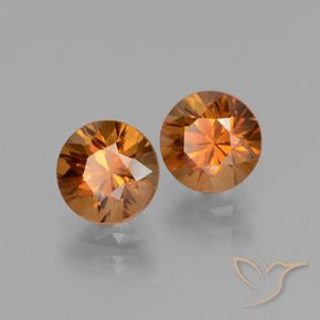 Pedras preciosas de Zircão Laranja amarelado natural de 3.25 ct, Redondo, VS