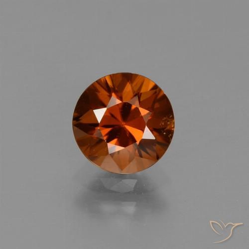 1.49ct Natural laranja avermelhado Zircão, Redondo, VVS