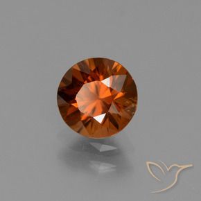 Zircão laranja avermelhado Natural 1.49ct, Redondo, VVS